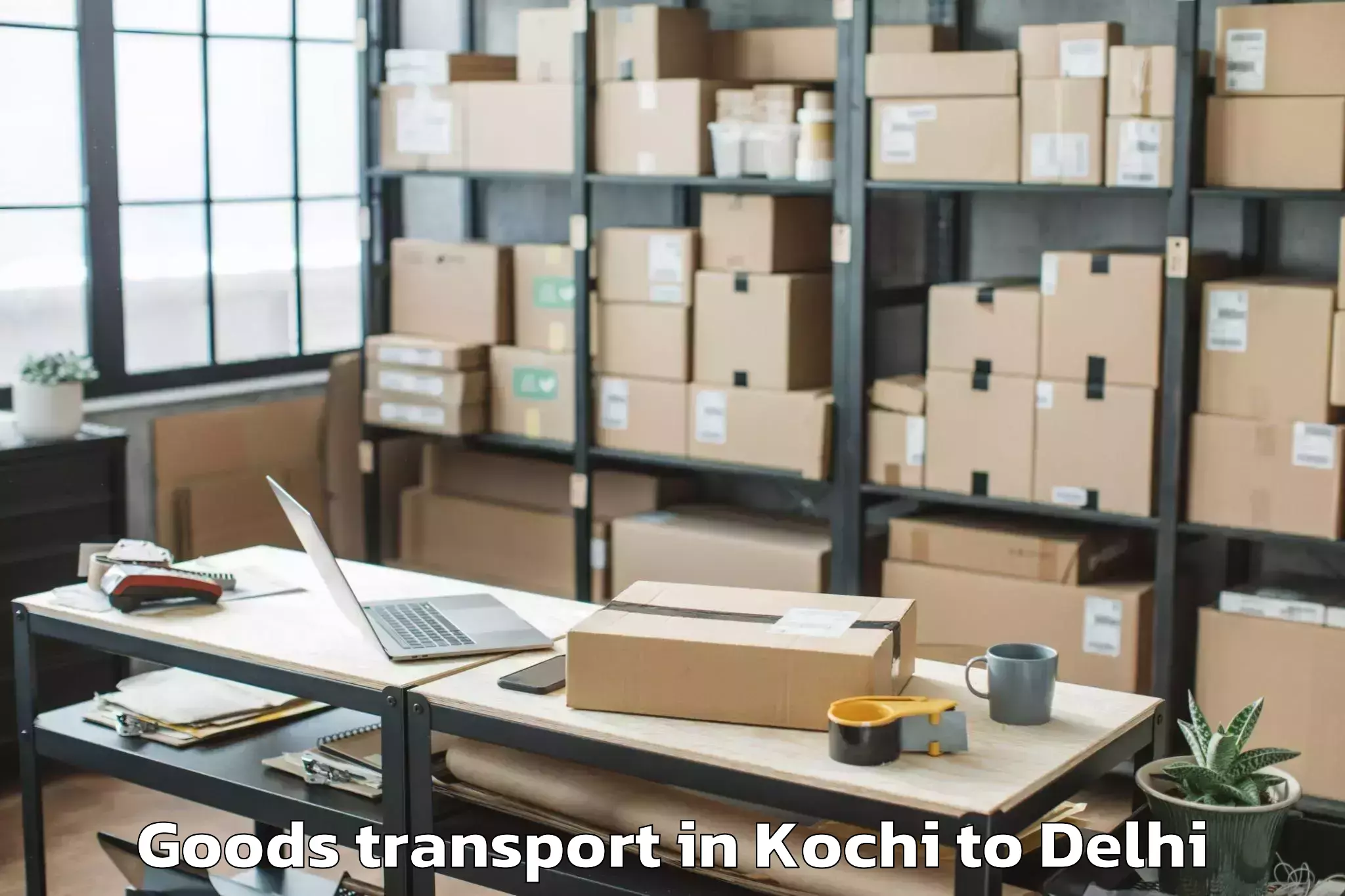 Book Kochi to Jawaharlal Nehru University Ne Goods Transport Online